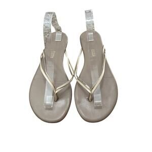 Tkees Leather Double Strap Flip Flop Sandals Size 11 taupe